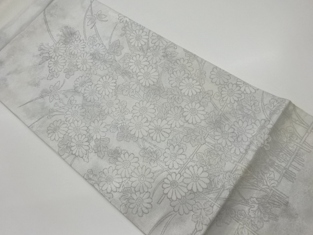 JAPANESE KIMONO / VINTAGE FUKURO OBI / WOVEN BUTTERFLY & KIKU